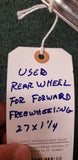 Used: rear wheel for forward freewheeling only 27x1 1/4