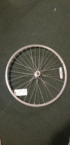 Used: 26" alloy front wheel. QR single wall rim